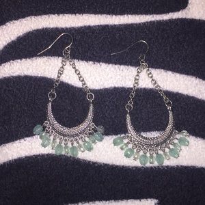 Big teal earrings